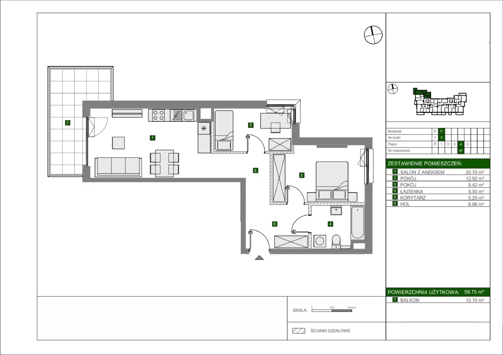 Floor plan: Apartment no. F47