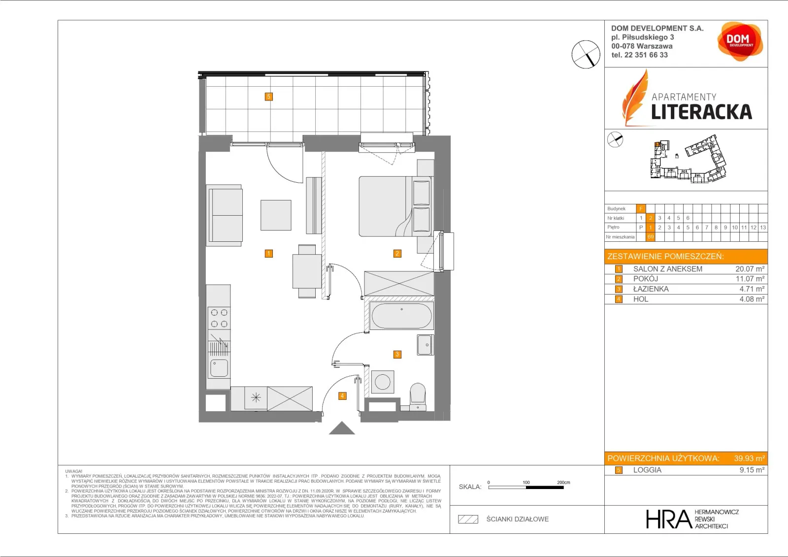 Floor plan: Apartment no. F69