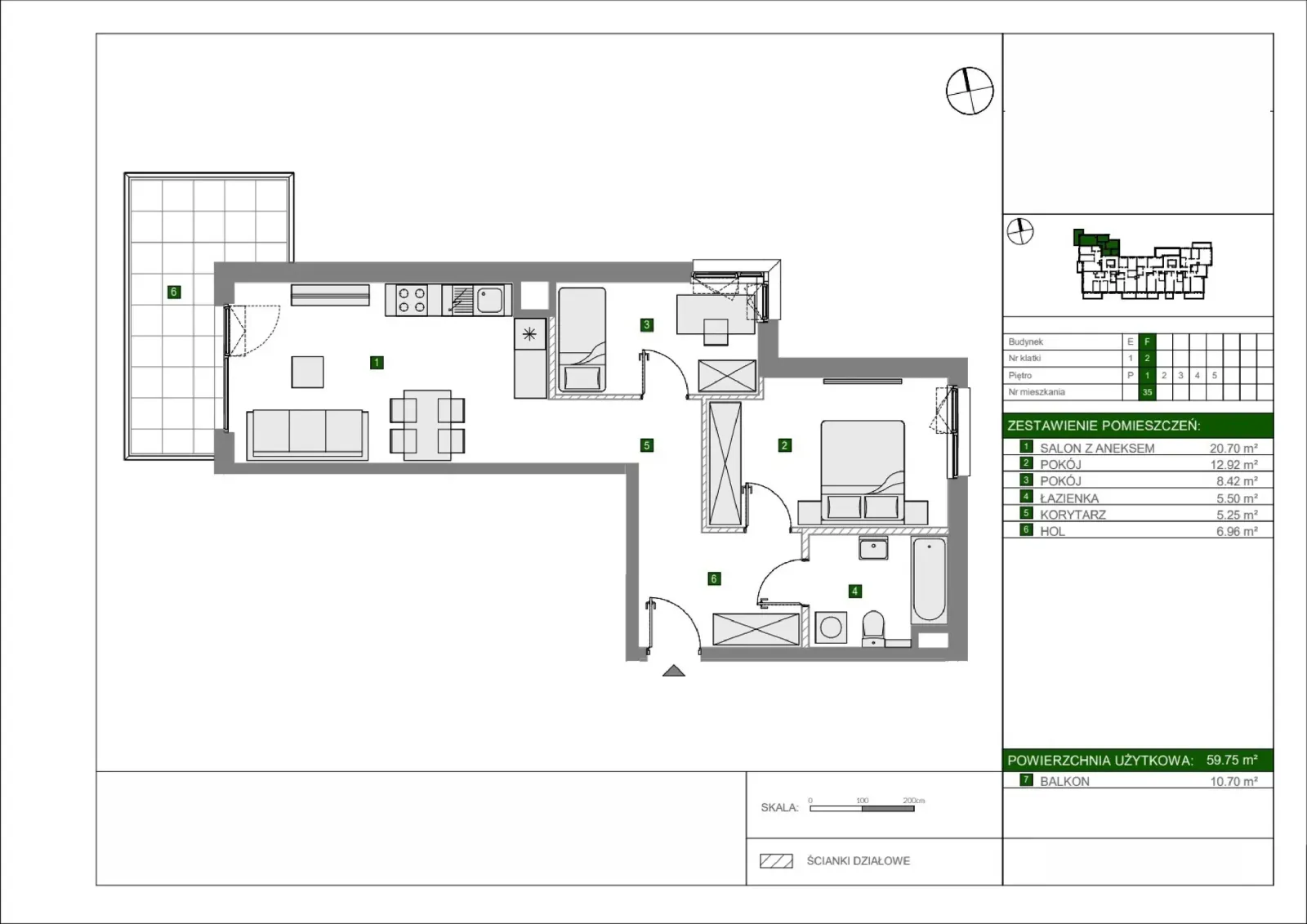 Floor plan: Apartment no. F35